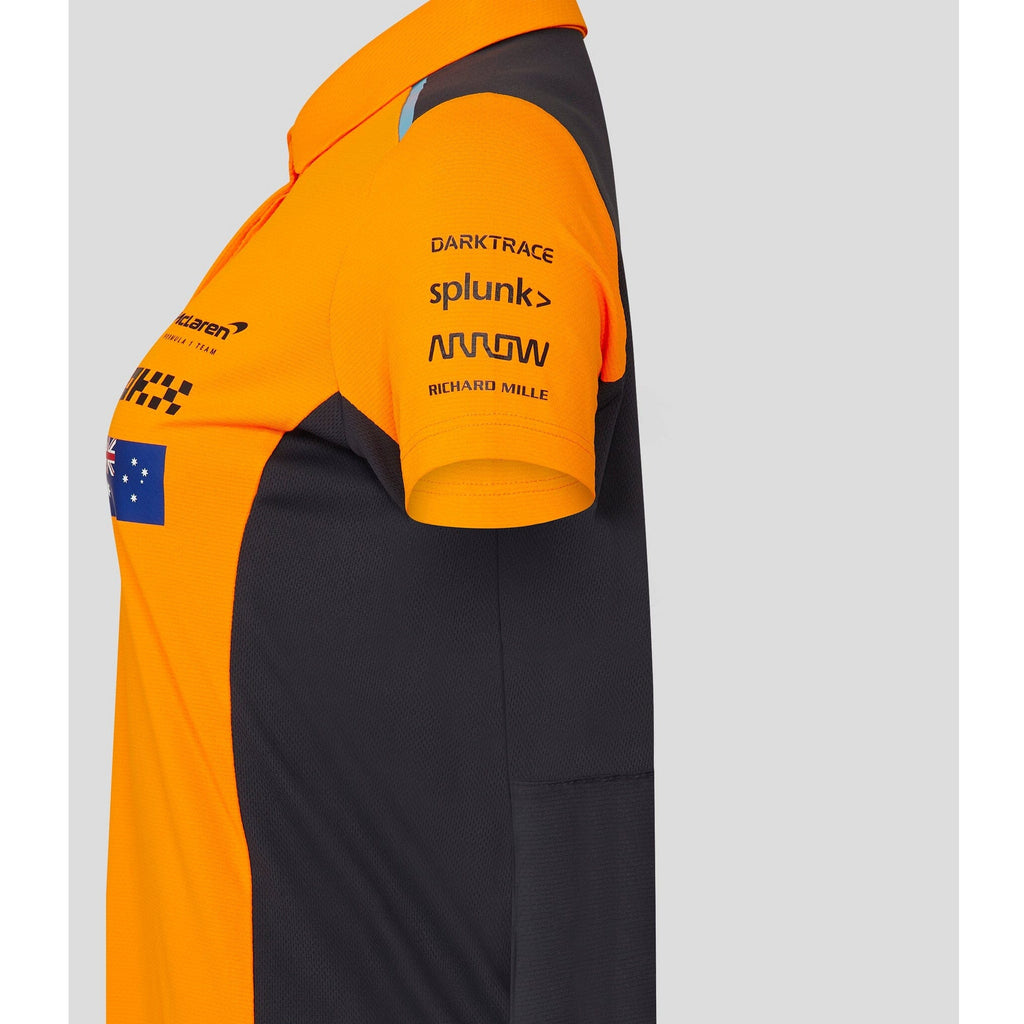 McLaren F1 Women's 2023 Lando Norris Team Drivers Polo Shirt- Papaya Polos Light Gray