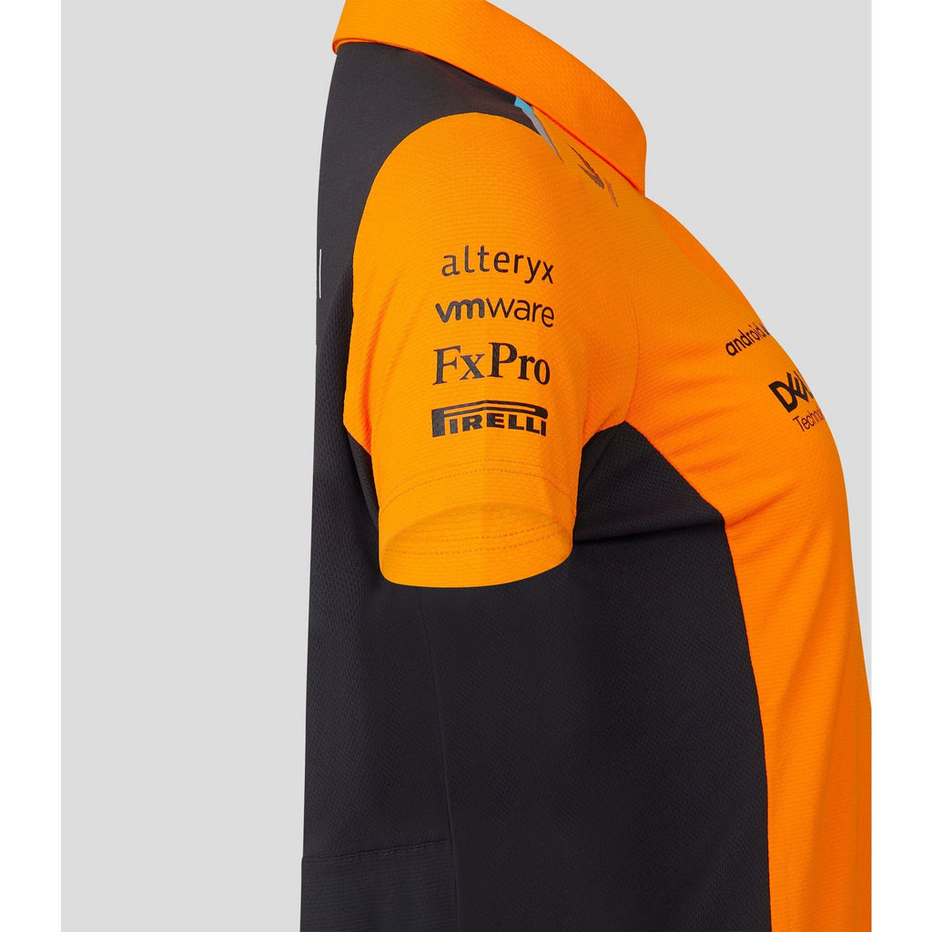 McLaren F1 Women's 2023 Lando Norris Team Drivers Polo Shirt- Papaya Polos Light Gray