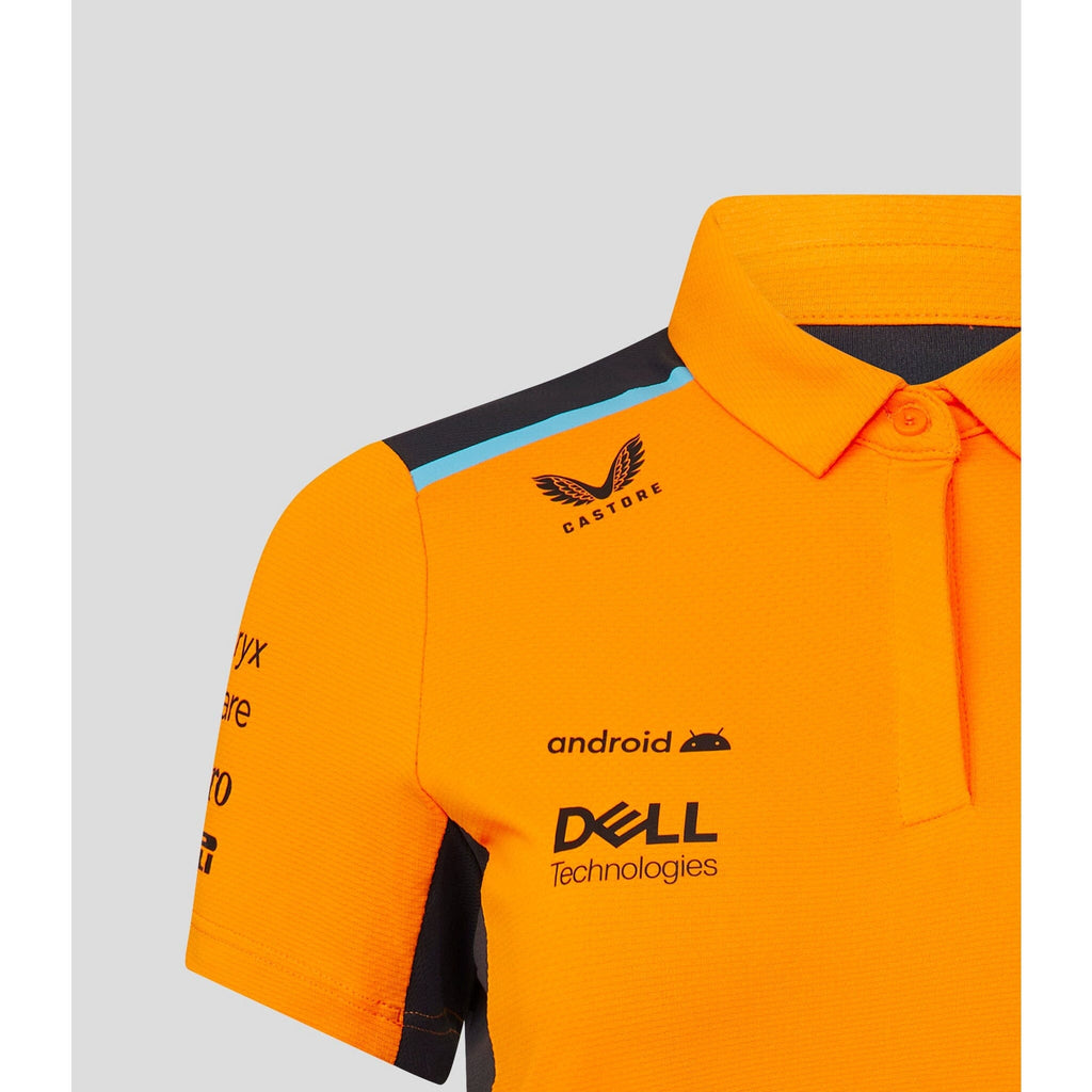 McLaren F1 Women's 2023 Lando Norris Team Drivers Polo Shirt- Papaya Polos Dark Orange