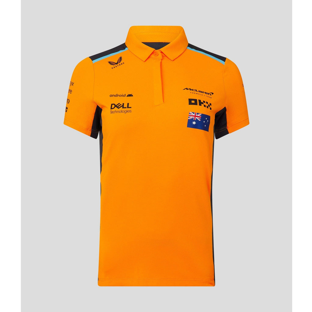 McLaren F1 Women's 2023 Oscar Piastri Team Drivers Polo Shirt- Papaya Polos Light Gray