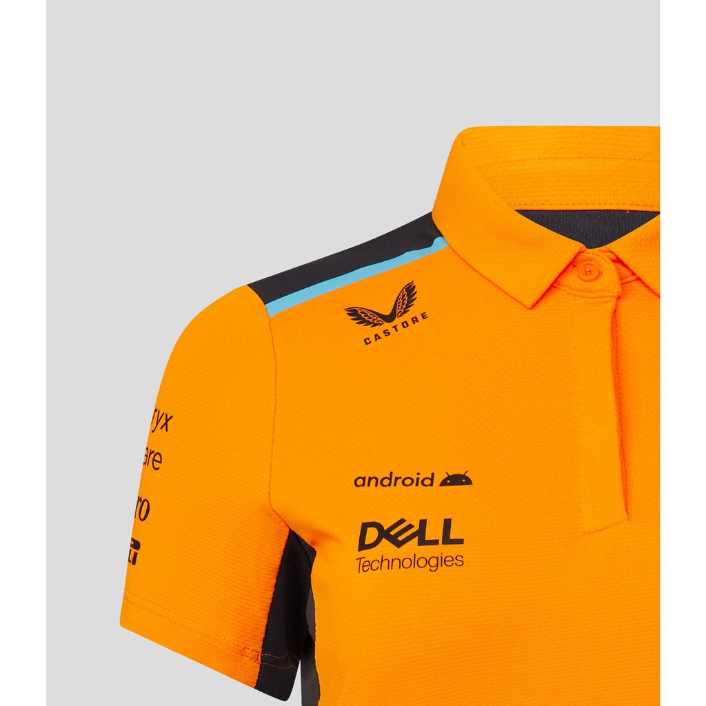 McLaren F1 Women's 2023 Oscar Piastri Team Drivers Polo Shirt- Papaya Polos Dark Orange