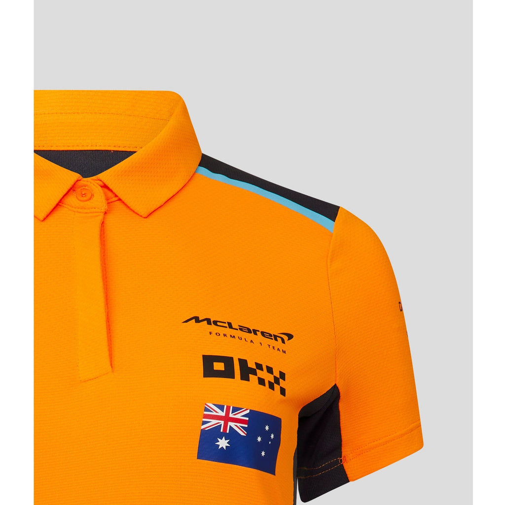 McLaren F1 Women's 2023 Oscar Piastri Team Drivers Polo Shirt- Papaya Polos Light Gray