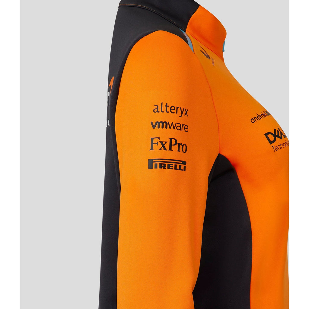 McLaren F1 Women's 2023 Team Quarter Zip Midlayer Jacket- Papaya Jackets Chocolate