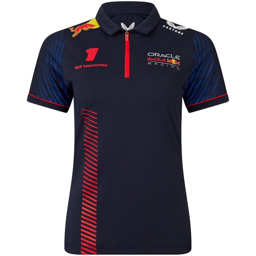 Red Bull Racing F1 Women's 2023 Max Verstappen Team Polo Shirt- Navy Polos Light Gray