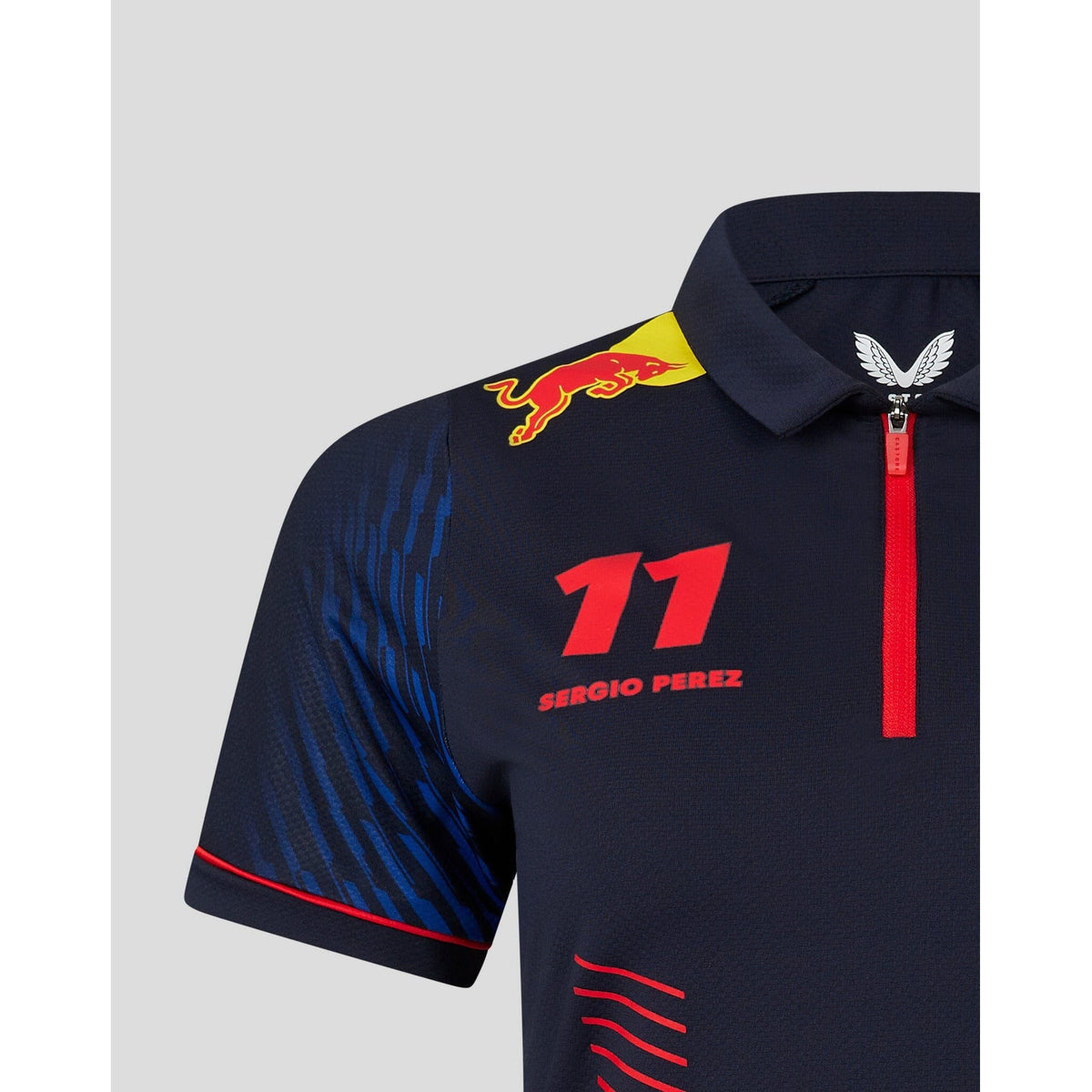Red Bull Racing F1 Women's 2023 Sergio "Checo" Perez Team Polo Shirt- Navy Polos Light Gray