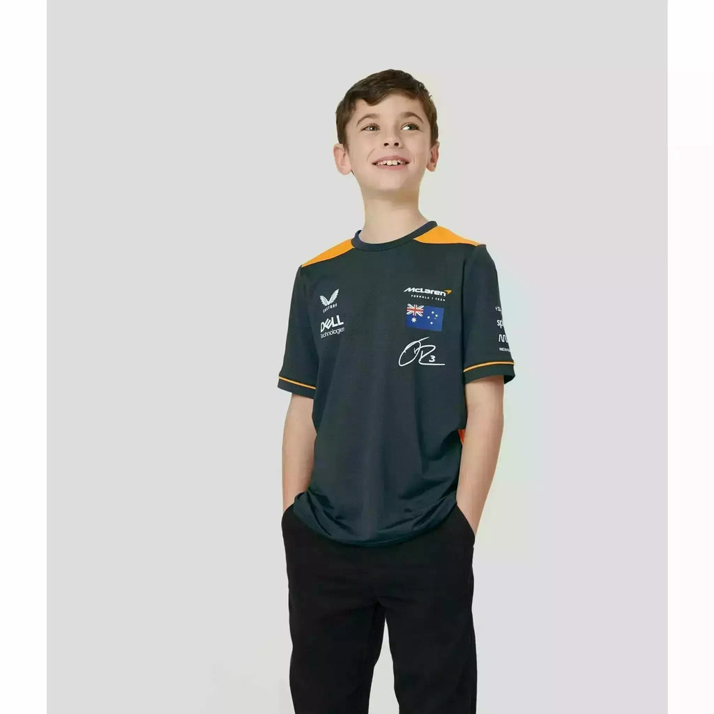McLaren F1 Kids 2022 Daniel Ricciardo Replica Set Up T-Shirt- Youth Papaya/Phantom T-shirts Light Gray