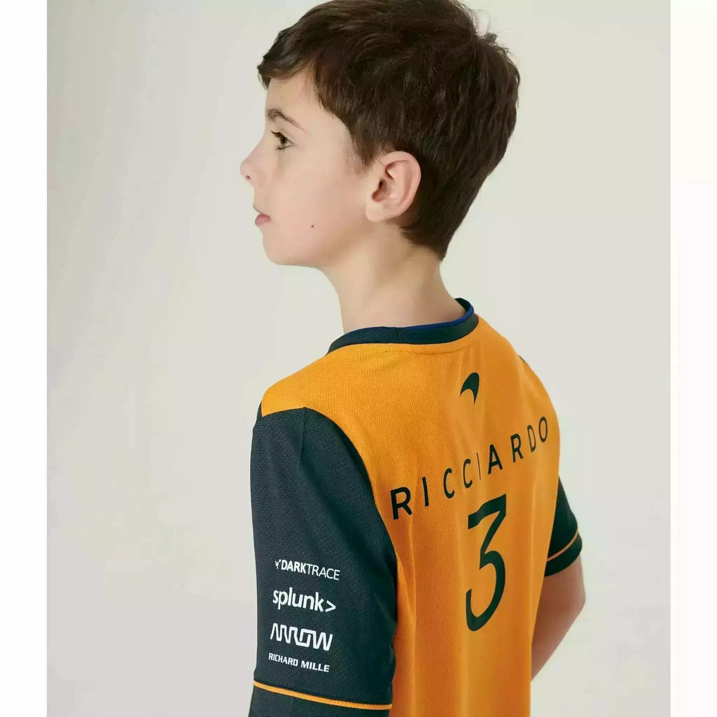 McLaren F1 Kids 2022 Daniel Ricciardo Replica Set Up T-Shirt- Youth Papaya/Phantom T-shirts Light Gray