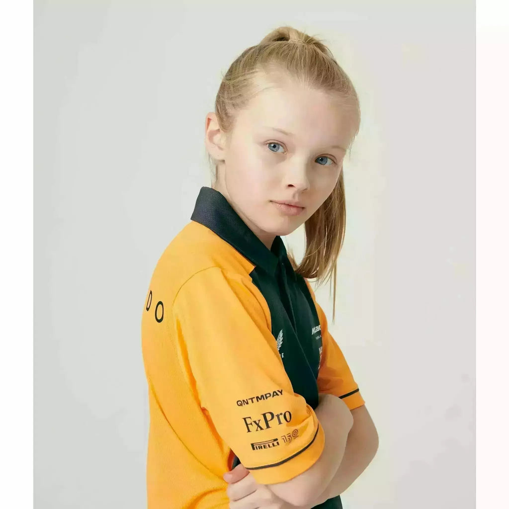 McLaren F1 Kids 2022 Daniel Ricciardo Drivers Polo Shirt- Youth Papaya/Phantom Polos Light Gray