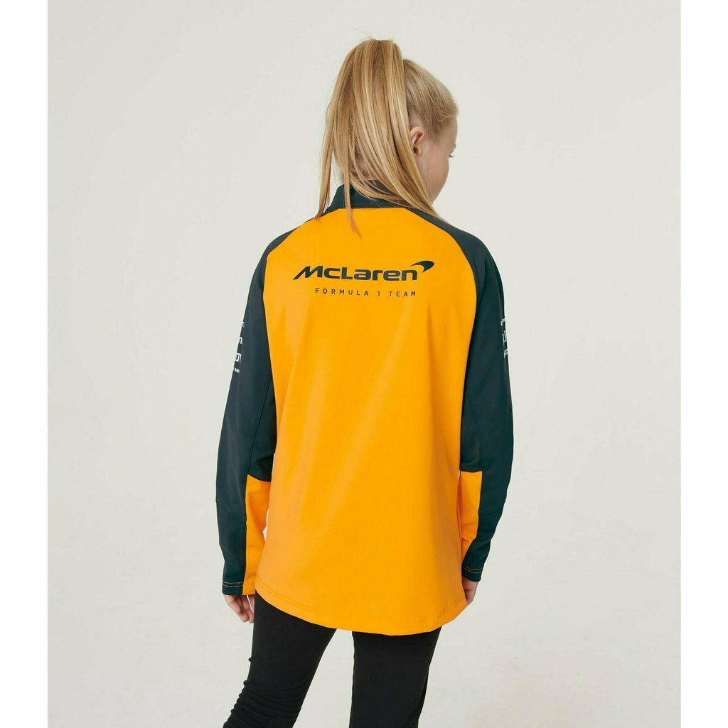 McLaren F1 Kids 2022 Team Quarter Zip Midlayer Jacket- Youth Papaya Jackets Light Gray