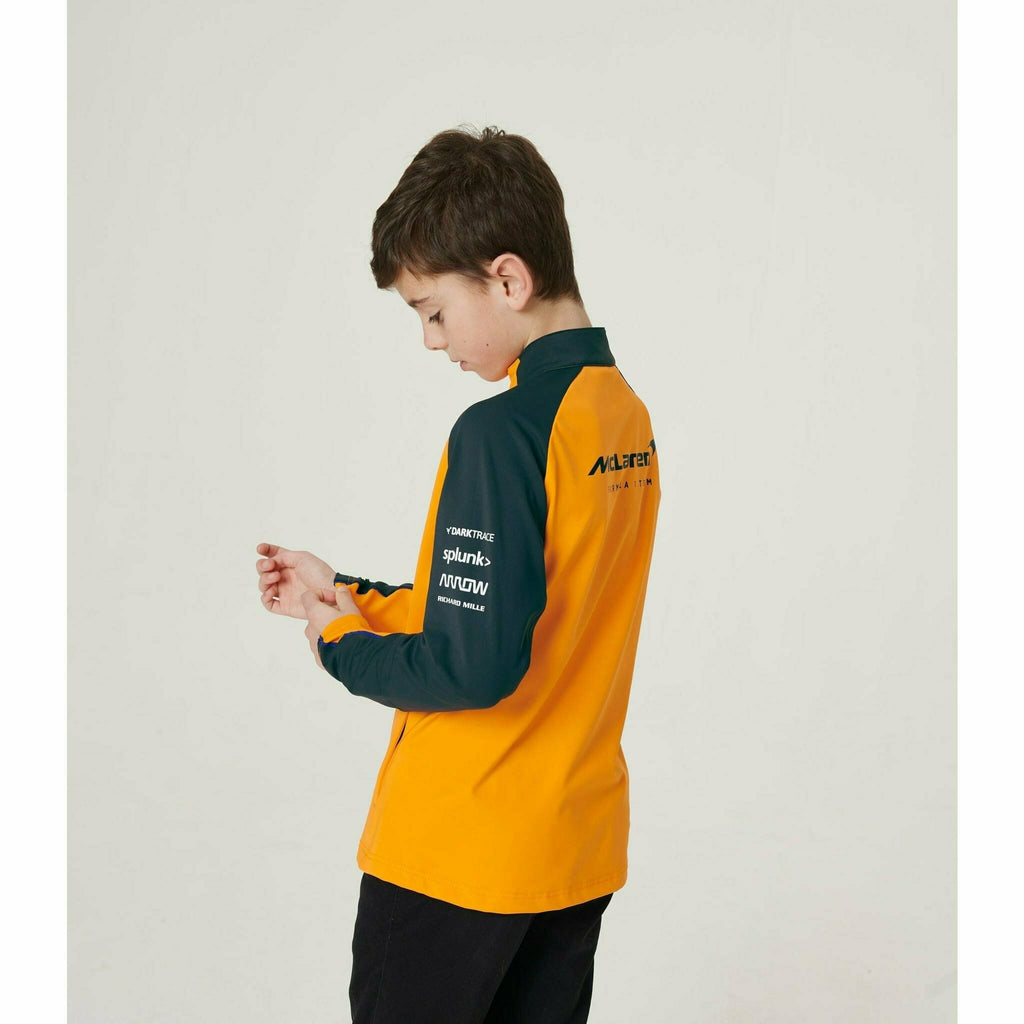 McLaren F1 Kids 2022 Team Quarter Zip Midlayer Jacket- Youth Papaya Jackets Light Gray