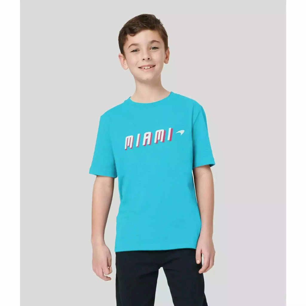 McLaren F1 Kids Miami Neon Graphic T-Shirt-Black/Vice Blue/Beetroot Purple T-shirts Light Gray