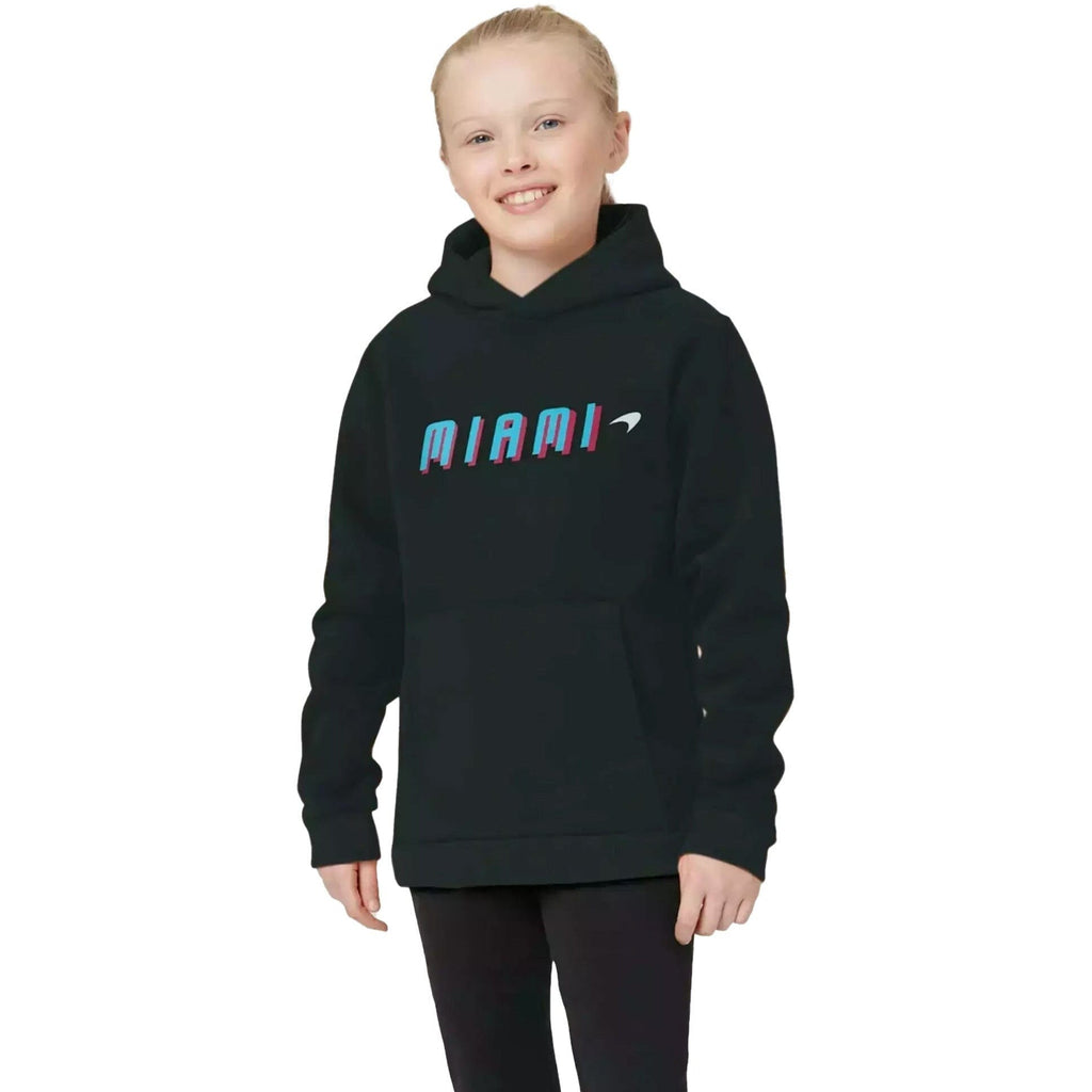 McLaren F1 Kids Miami Neon Graphic Hoodie-Black/Vice Blue/Beetroot Purple Shirts & Tops Black