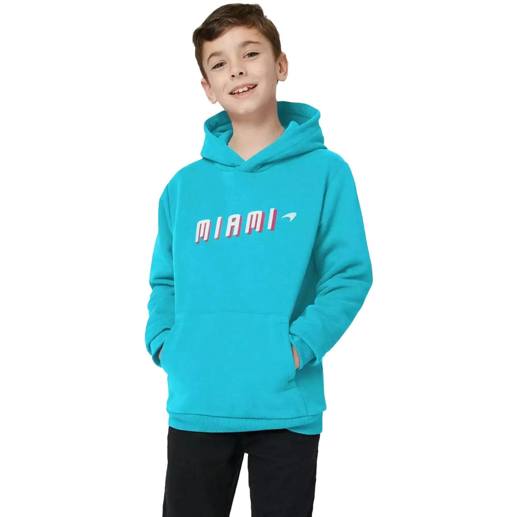 McLaren F1 Kids Miami Neon Graphic Hoodie-Black/Vice Blue/Beetroot Purple Shirts & Tops Dark Turquoise