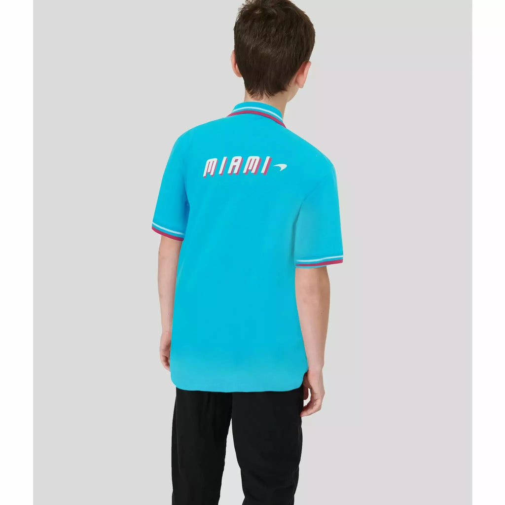 McLaren F1 Kids Miami Graphic Polo Shirt-Youth Vice Blue Polos Dark Cyan