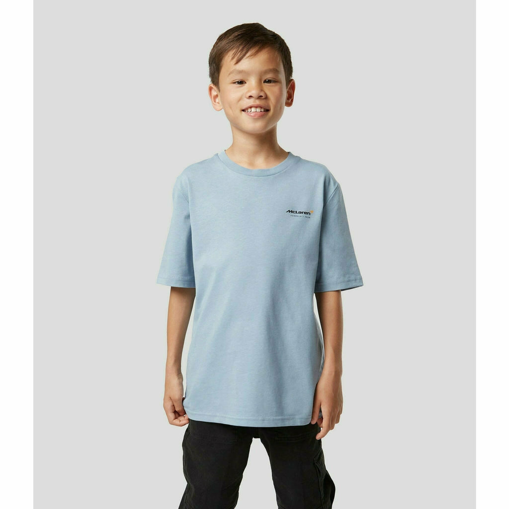 McLaren F1 Special Edition Monaco GP Kids Slogan T-Shirt - Youth Blue/Orange T-shirts Light Gray