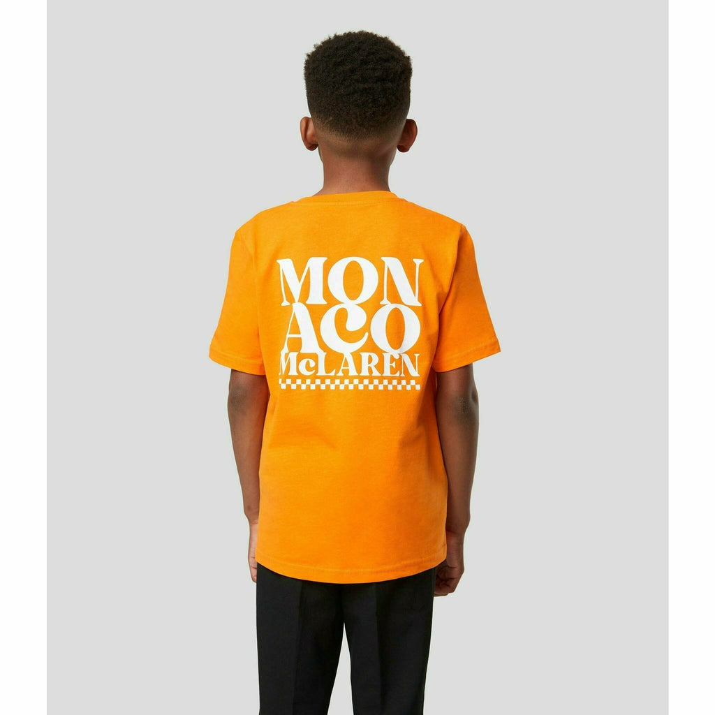 McLaren F1 Special Edition Monaco GP Kids Slogan T-Shirt - Youth Blue/Orange T-shirts Light Gray