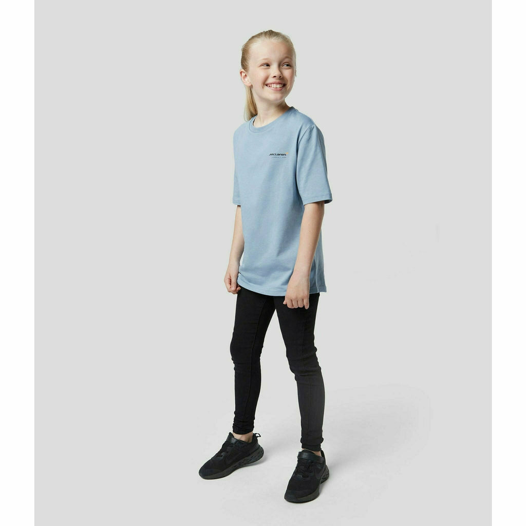 McLaren F1 Special Edition Monaco GP Kids Slogan T-Shirt - Youth Blue/Orange T-shirts Light Gray