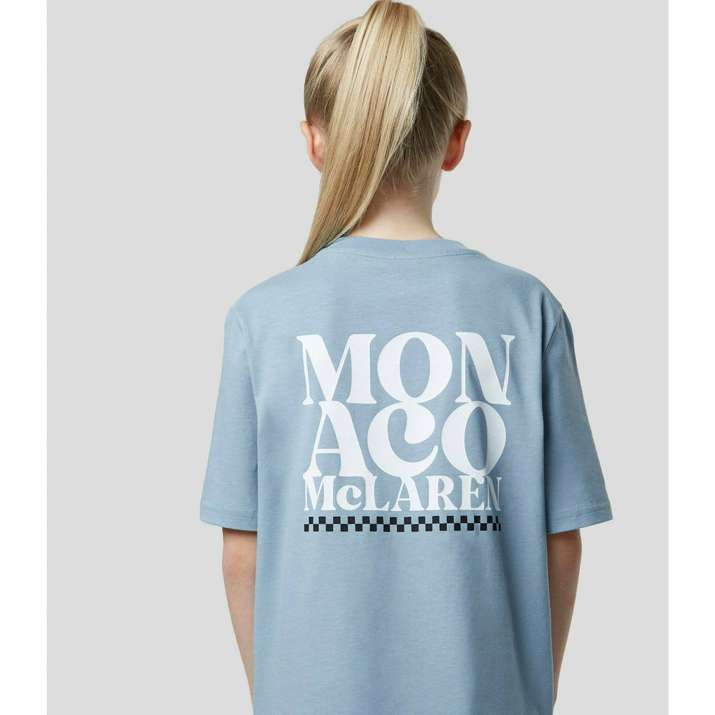 McLaren F1 Special Edition Monaco GP Kids Slogan T-Shirt - Youth Blue/Orange T-shirts Light Gray