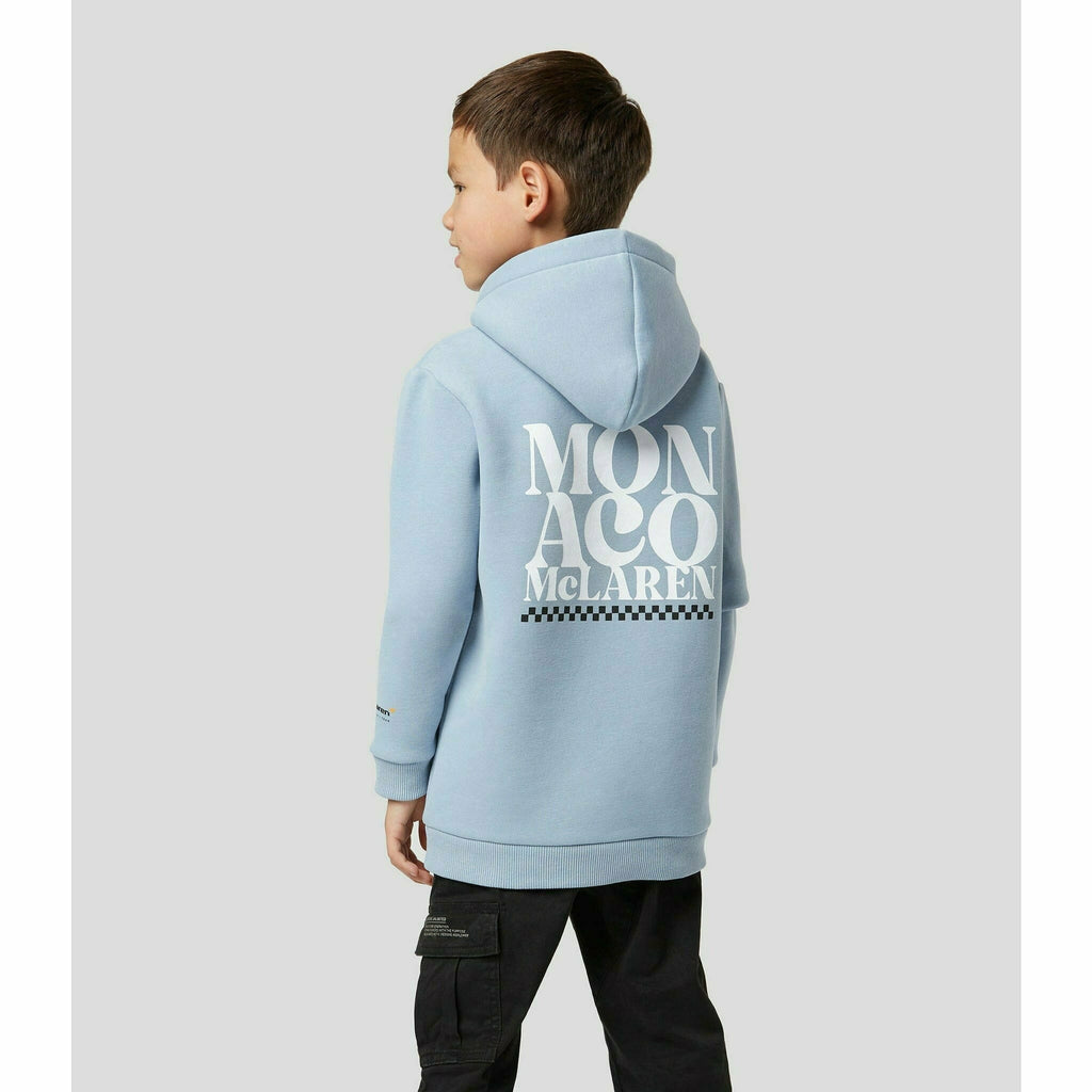 McLaren F1 Special Edition Monaco GP Kids Slogan Hoodie- Youth Blue/Black Hoodies Light Gray