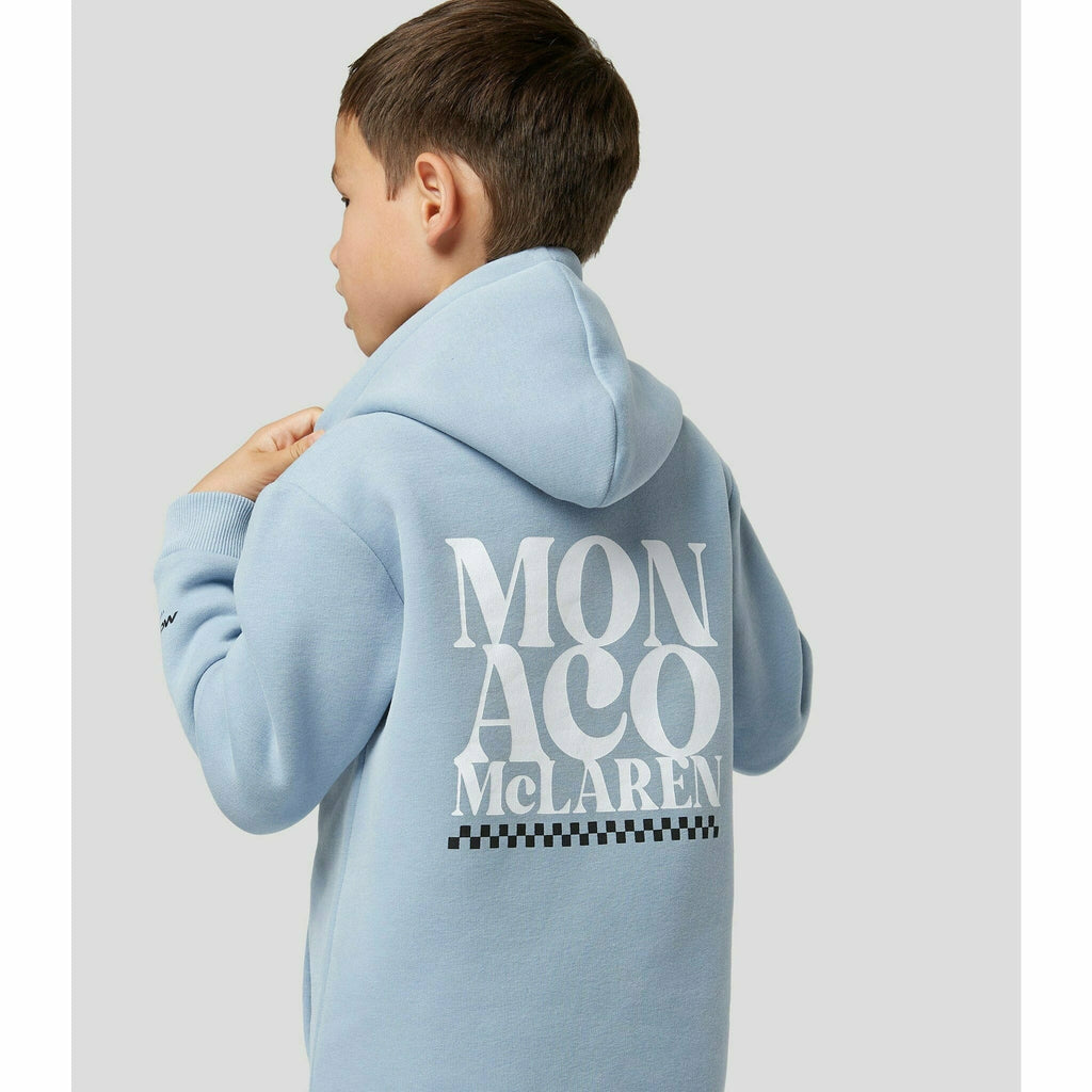 McLaren F1 Special Edition Monaco GP Kids Slogan Hoodie- Youth Blue/Black Hoodies Light Gray
