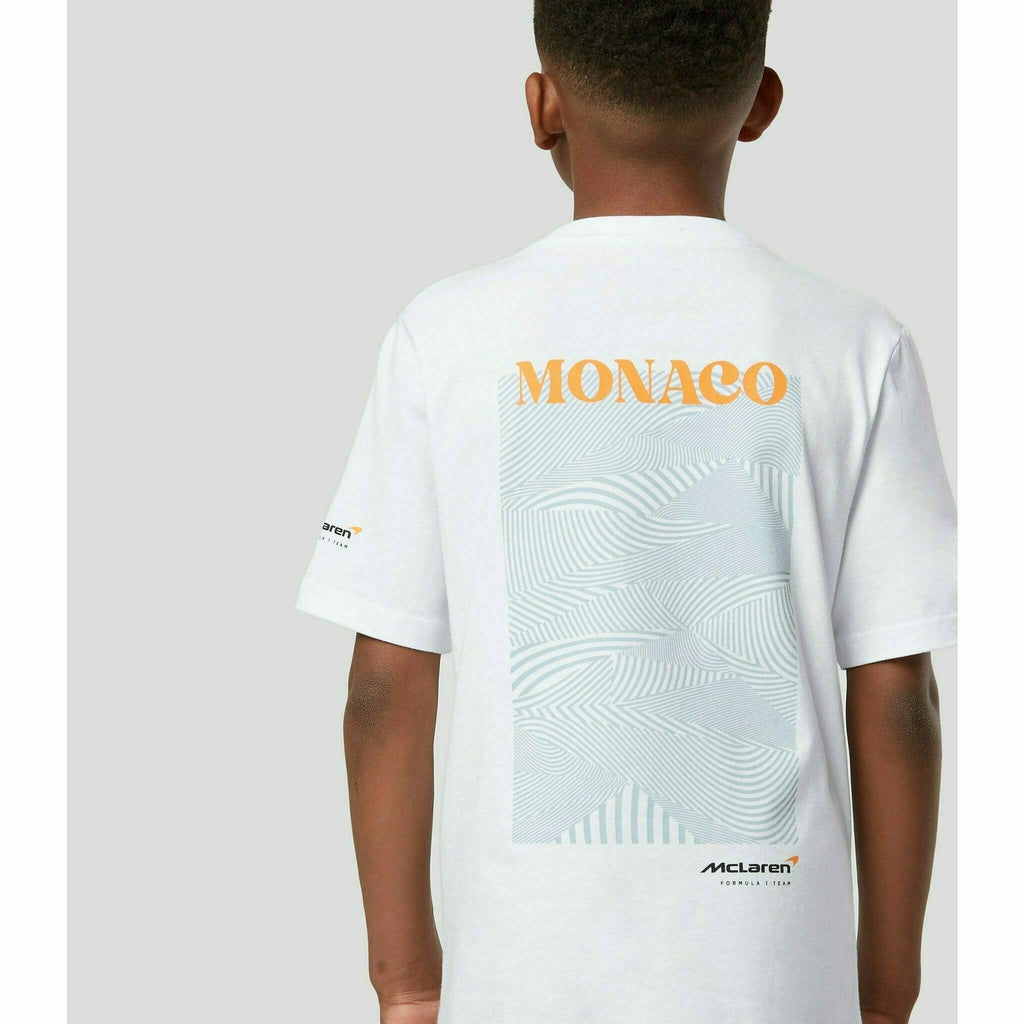 McLaren F1 Special Edition Monaco GP Kids Graphic T-Shirt- Youth White/Black T-shirts Light Gray