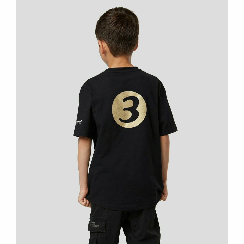 McLaren F1 Special Edition Monaco GP Kids Daniel Ricciardo #3 T-Shirt- Youth Orange/Black T-shirts Black