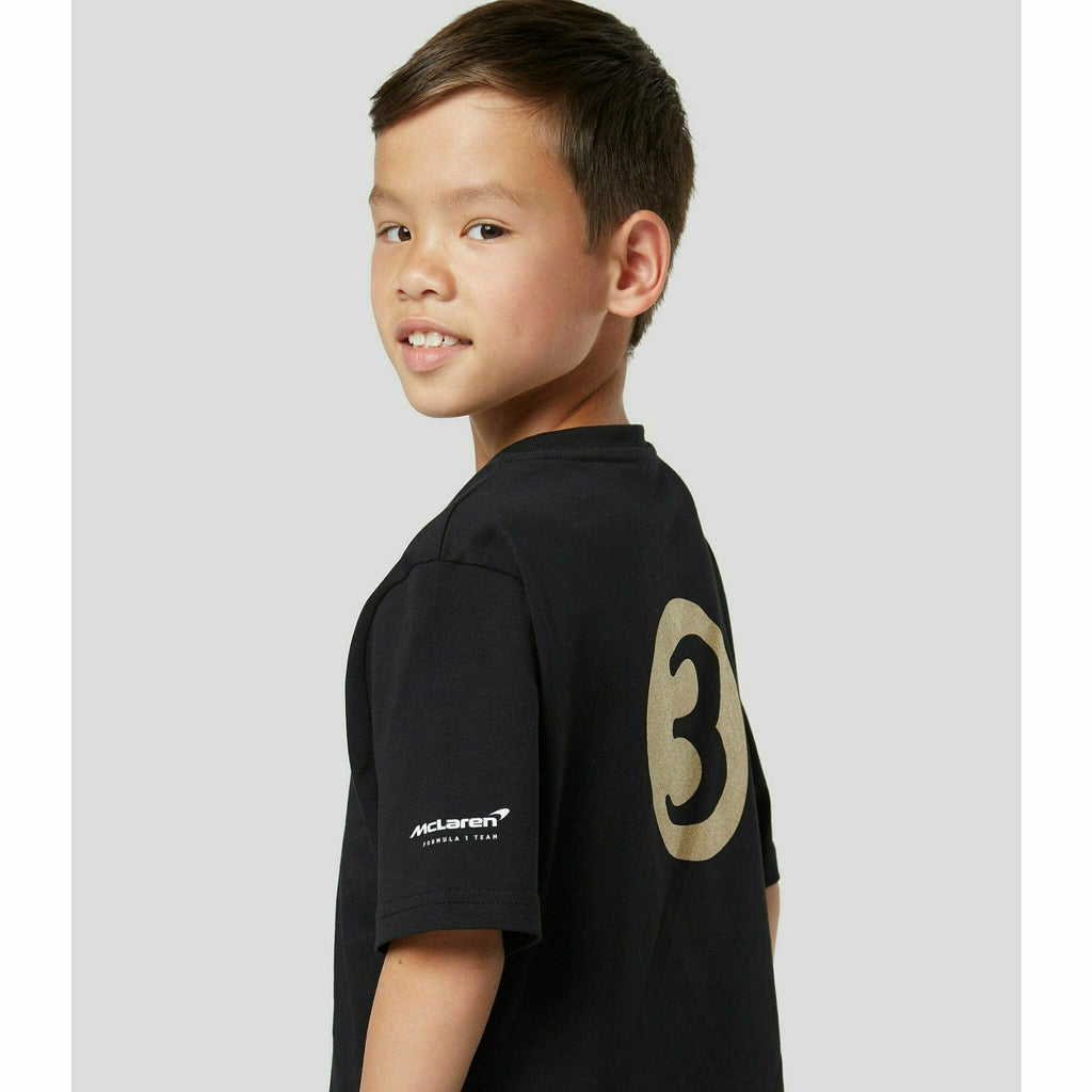 McLaren F1 Special Edition Monaco GP Kids Daniel Ricciardo #3 T-Shirt- Youth Orange/Black T-shirts Black