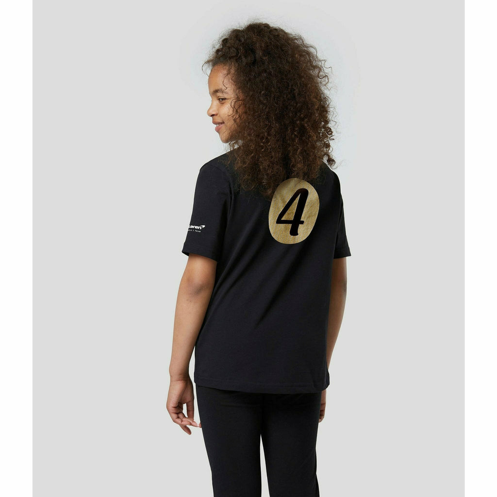 McLaren F1 Special Edition Monaco GP Kids Lando Norris #4 T-Shirt- Youth Orange/Black T-shirts Black