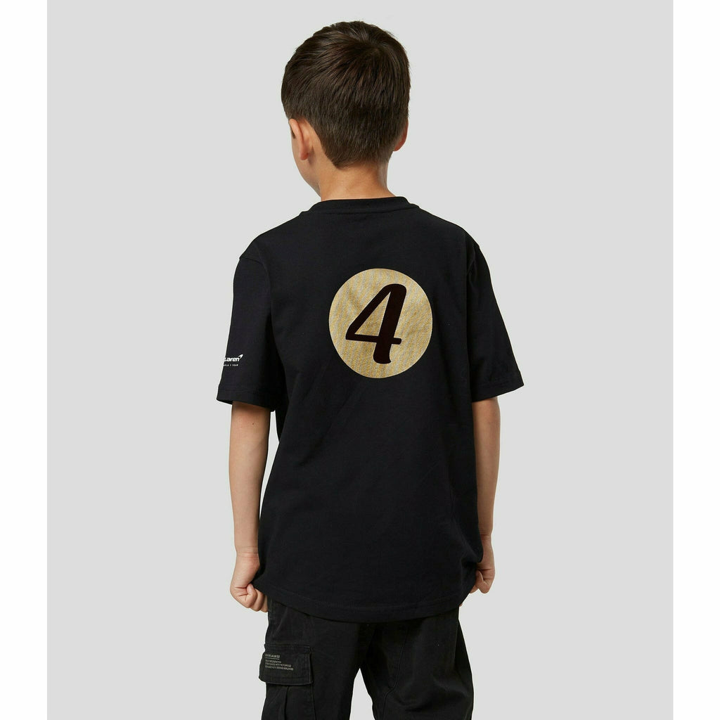 McLaren F1 Special Edition Monaco GP Kids Lando Norris #4 T-Shirt- Youth Orange/Black T-shirts Black