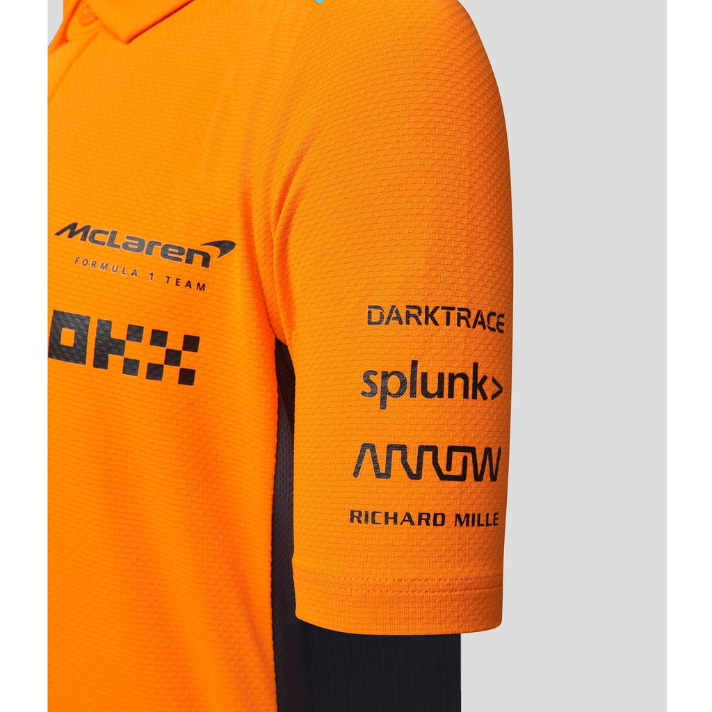 McLaren F1 Kid's 2023 Team Polo Shirt- Youth Papaya Polos Dark Orange