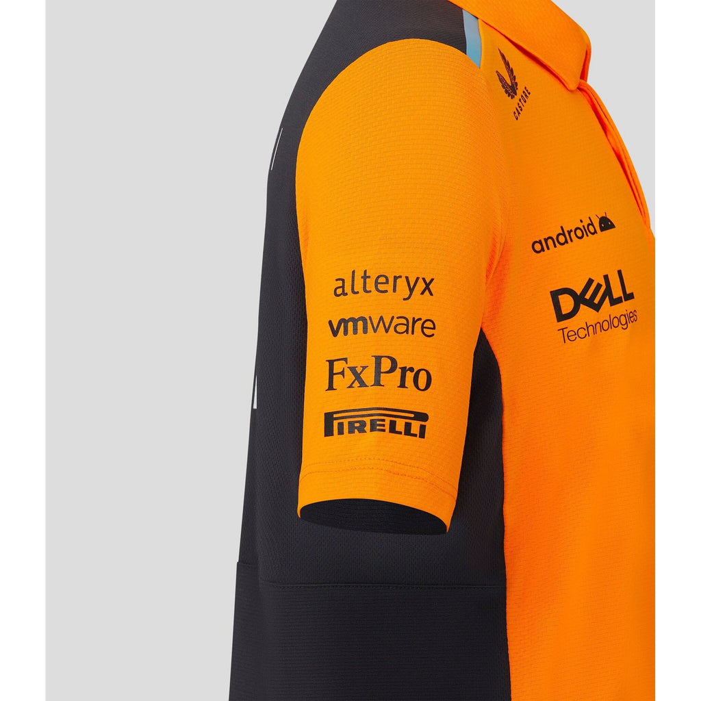 McLaren F1 Kids 2023 Lando Norris Drivers Polo Shirt- Youth Papaya Polos Dark Orange