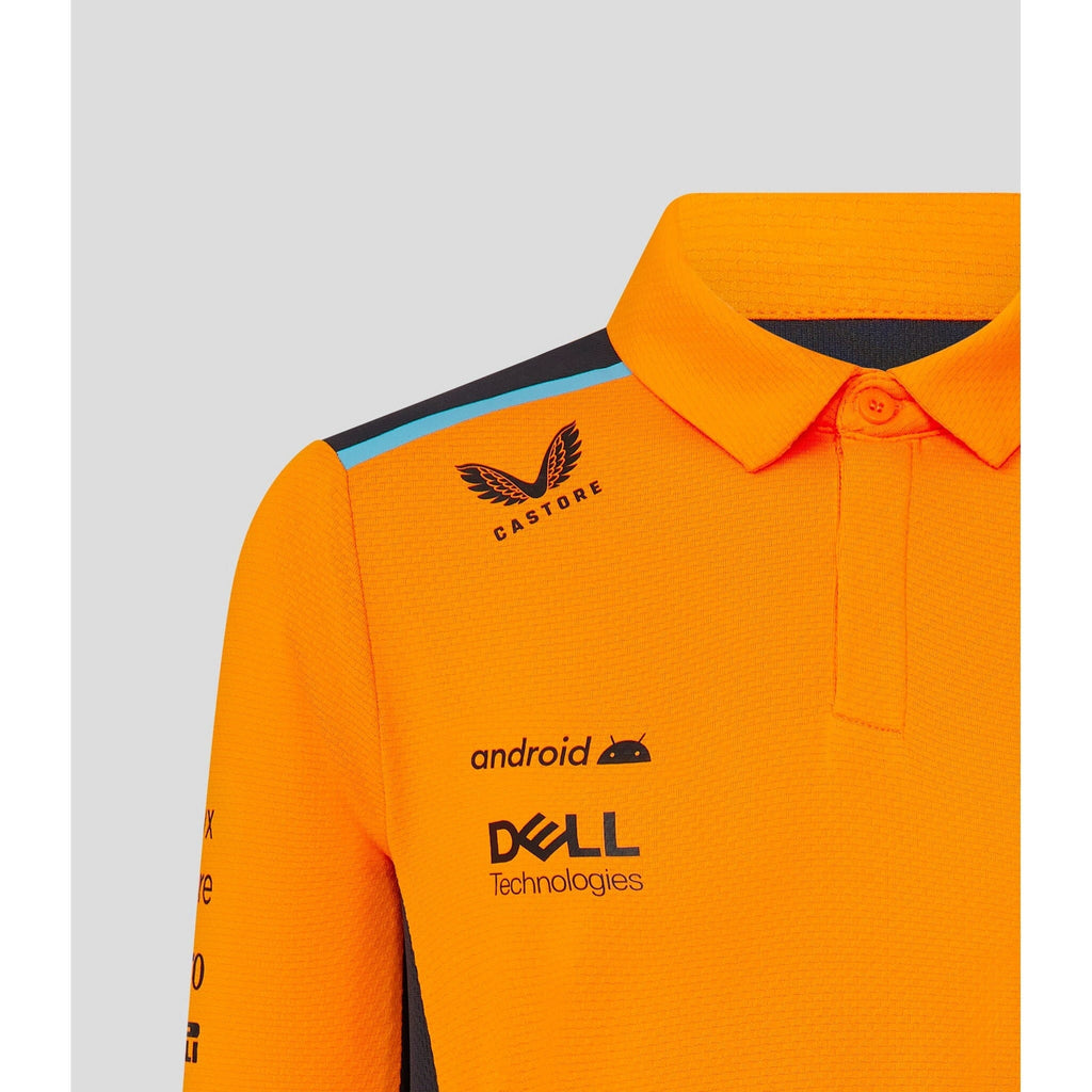 McLaren F1 Kids 2023 Lando Norris Drivers Polo Shirt- Youth Papaya Polos Light Gray