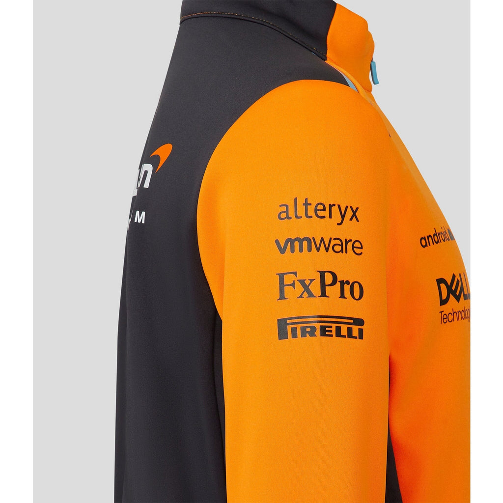 McLaren F1 Kids 2023 Team Quarter Zip Midlayer Jacket- Youth Papaya Jackets Dark Slate Gray