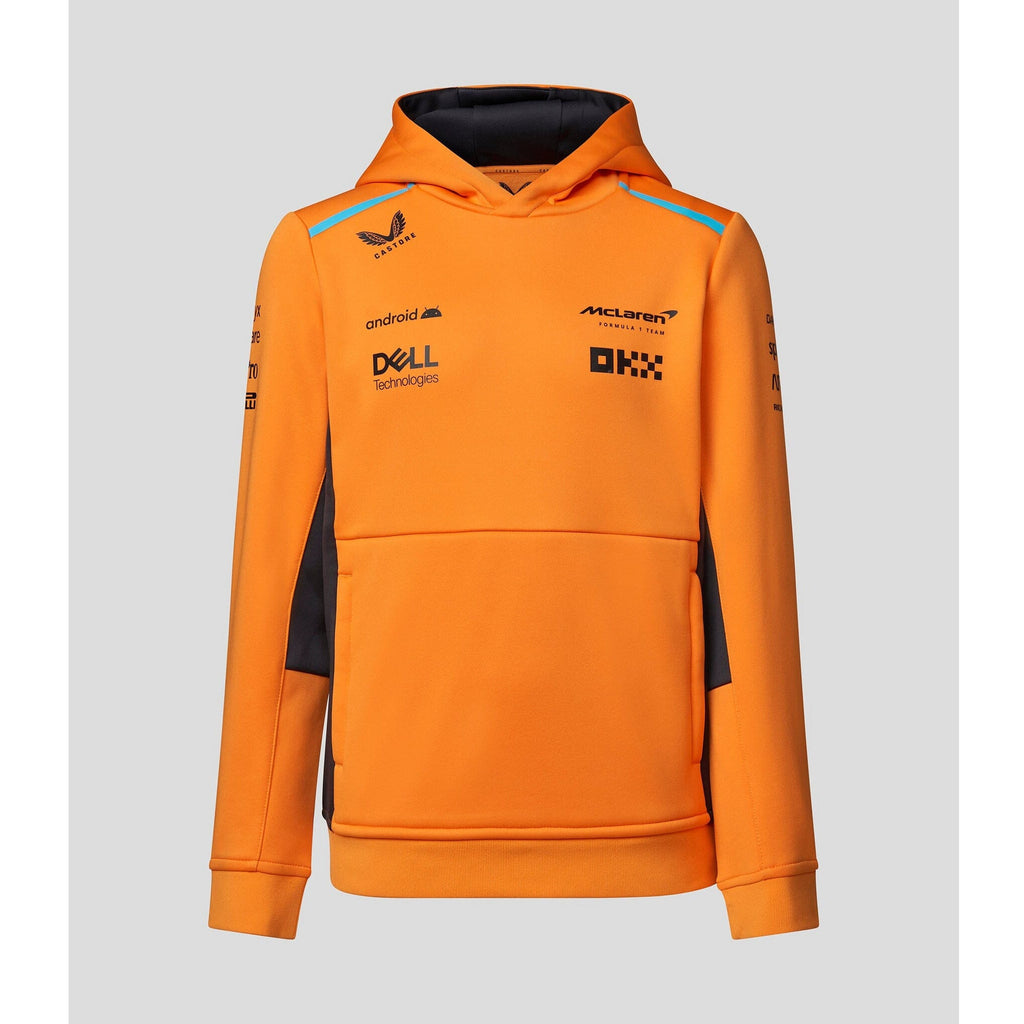 McLaren F1 Kids 2023 Team Hooded Sweatshirt- Youth Papaya Hoodies Light Gray