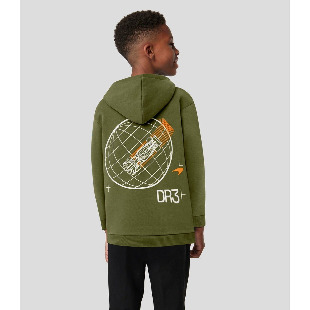 McLaren F1 Kids Daniel Ricciardo Oversized Graphic Hoodie Hoodies Dark Olive Green