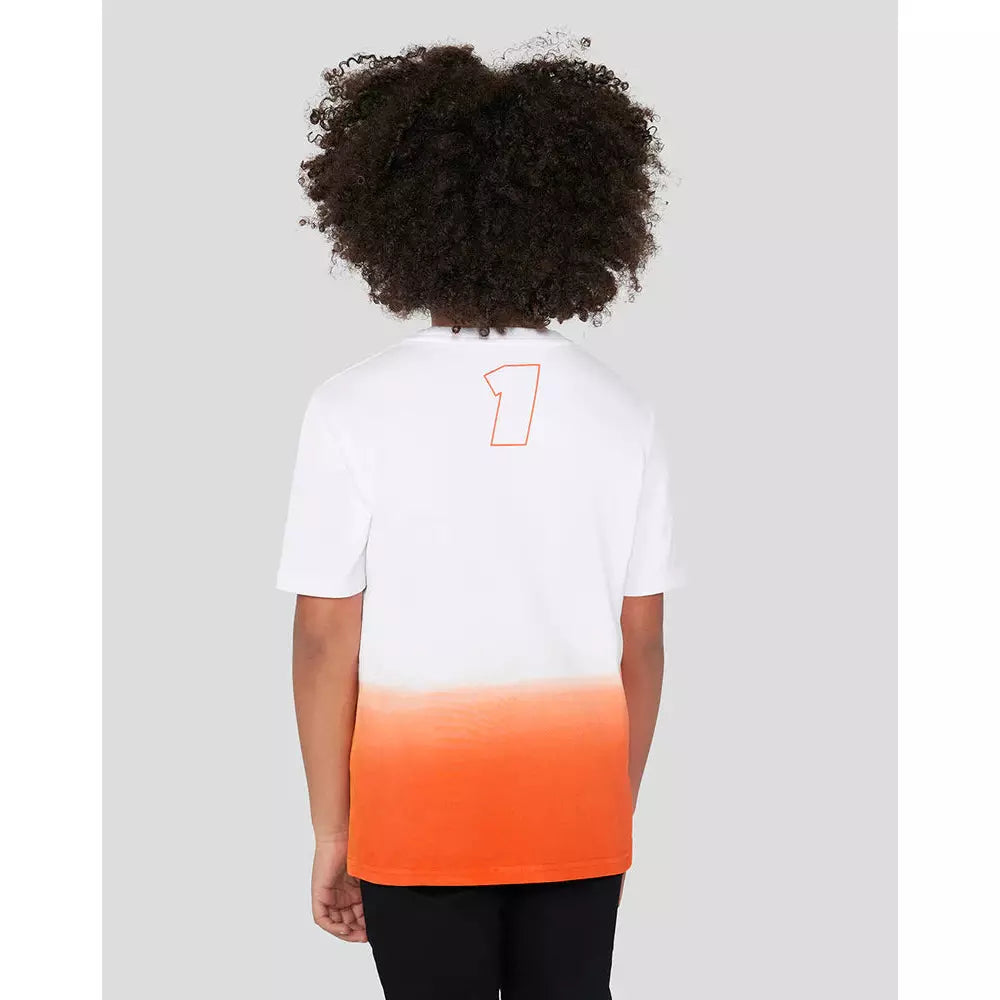 Red Bull Racing F1 Kids Max Verstappen Driver T-Shirt - White/Exotic Orange T-shirts Light Gray