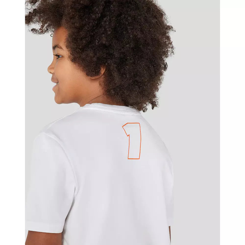 Red Bull Racing F1 Kids Max Verstappen Driver T-Shirt - White/Exotic Orange T-shirts Light Gray