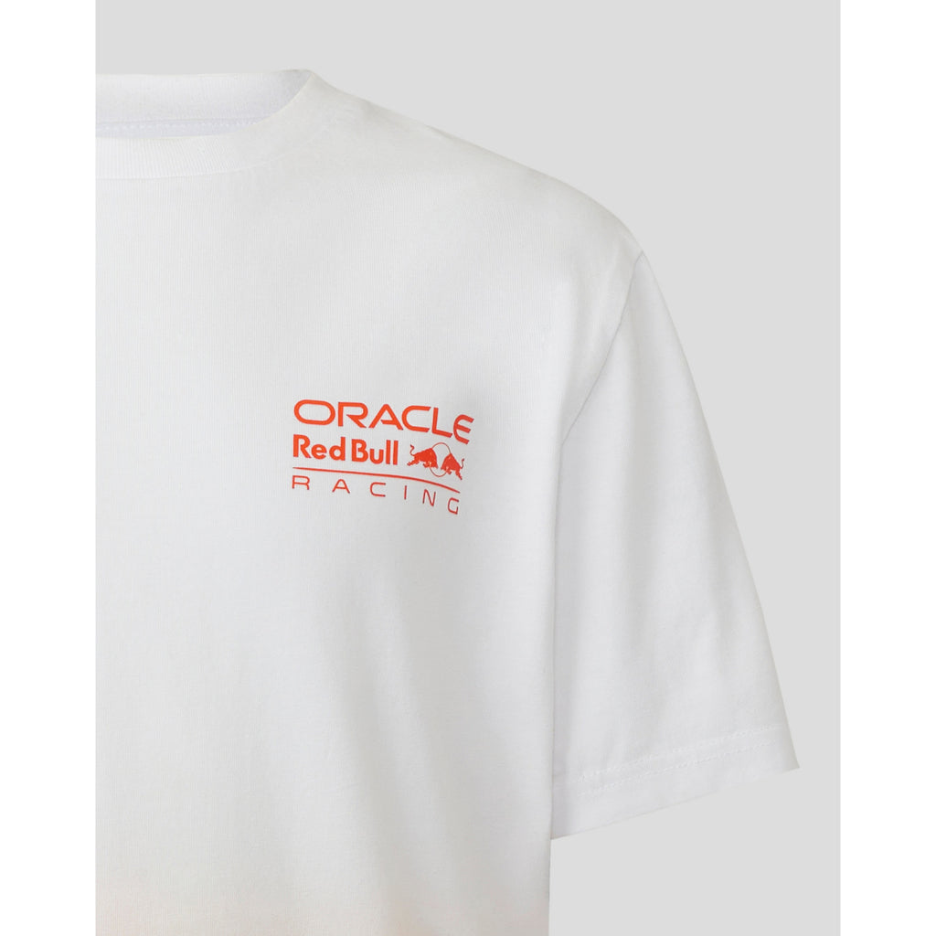 Red Bull Racing F1 Kids Max Verstappen Driver T-Shirt - White/Exotic Orange T-shirts Light Gray