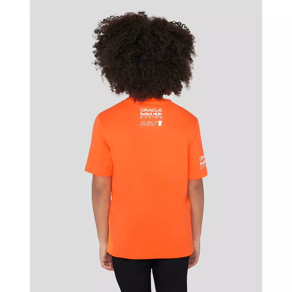 Red Bull Racing F1 Kids Max Verstappen Driver T-Shirt - Exotic Orange T-shirts Light Gray
