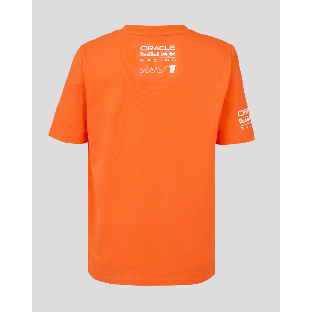 Red Bull Racing F1 Kids Max Verstappen Driver T-Shirt - Exotic Orange T-shirts Tomato