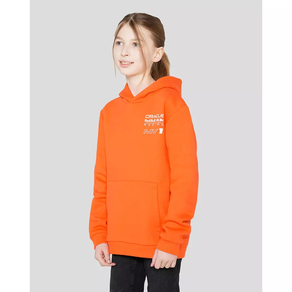 Red Bull Racing F1 Kids Max Verstappen Driver Hoodie -Youth Orange Hoodies Light Gray