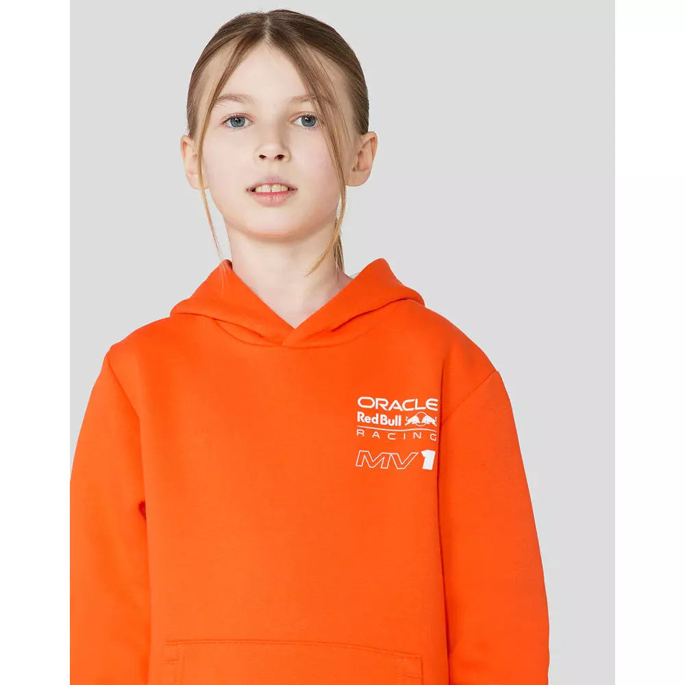Red Bull Racing F1 Kids Max Verstappen Driver Hoodie -Youth Orange Hoodies Light Gray