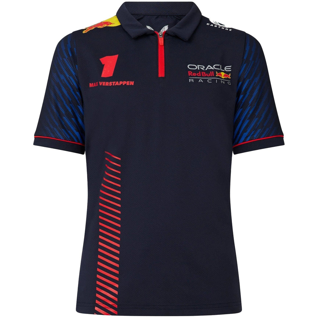 Red Bull Racing F1 Kid's 2023 Max Verstappen Team Polo Shirt- Youth Navy Polos Dark Slate Gray