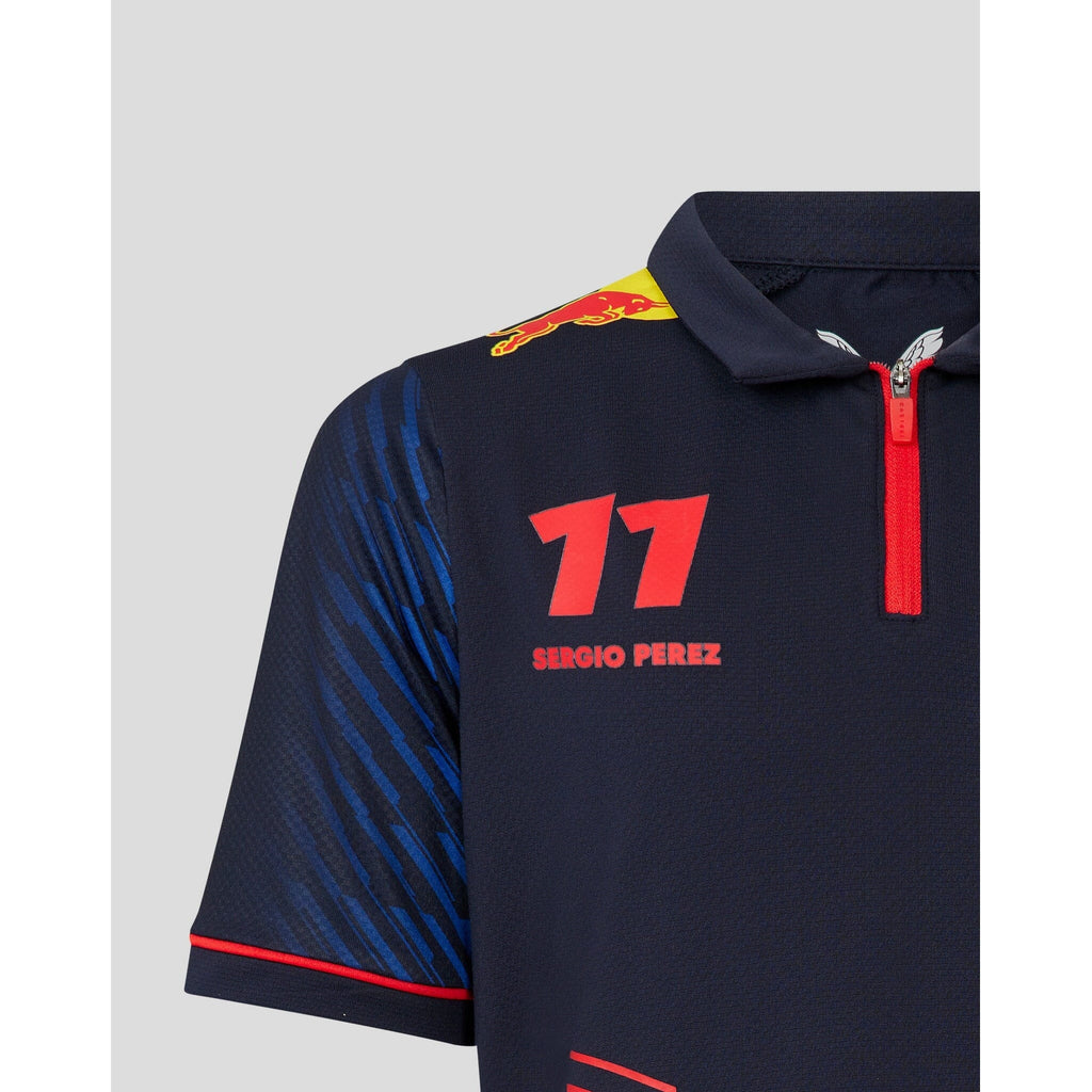 Red Bull Racing F1 Kid's 2023 Sergio "Checo" Perez Team Polo Shirt- Youth Navy Polos Dark Slate Gray