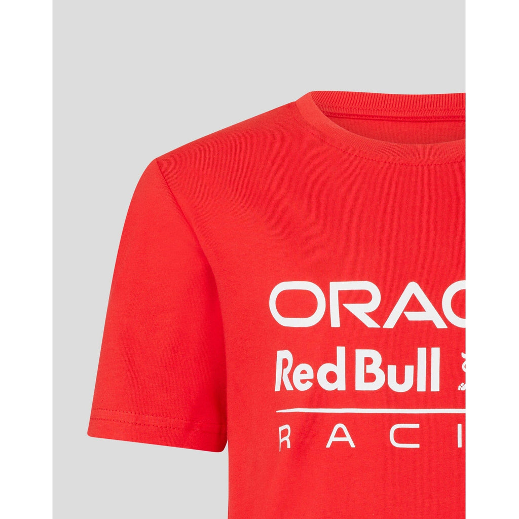 Red Bull Racing F1 Kid's Large Front Logo T-shirt - Flame Scarlet/Night Sky/White T-shirts Orange Red