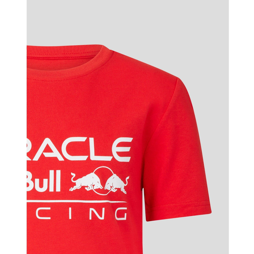 Red Bull Racing F1 Kid's Large Front Logo T-shirt - Flame Scarlet/Night Sky/White T-shirts Firebrick