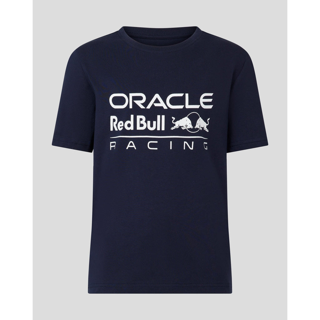 Red Bull Racing F1 Kid's Large Front Logo T-shirt - Flame Scarlet/Night Sky/White T-shirts Dark Slate Gray