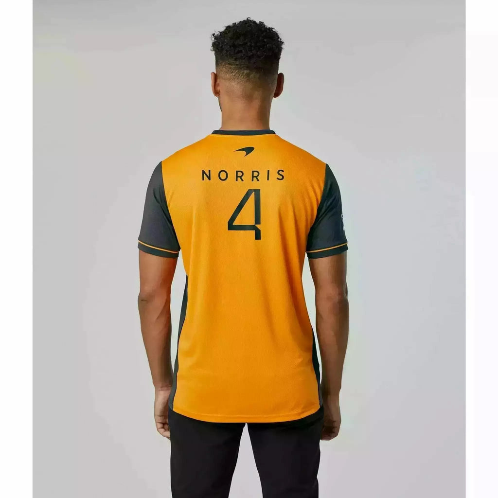 McLaren F1 Men's 2022 Lando Norris Team Replica Set Up T-Shirt - Papaya/Phantom T-shirts Gray