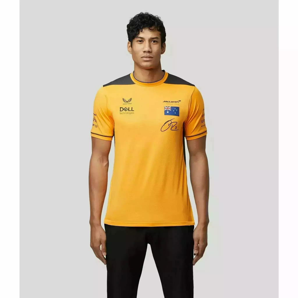McLaren F1 Men's 2022 Daniel Ricciardo Team Replica Set Up T-Shirt - Papaya/Phantom T-shirts Light Gray