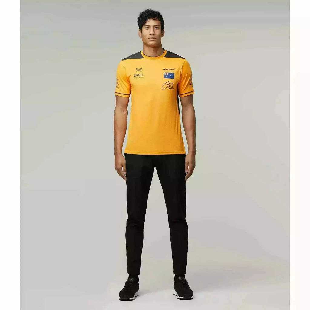 McLaren F1 Men's 2022 Daniel Ricciardo Team Replica Set Up T-Shirt - Papaya/Phantom T-shirts Gray